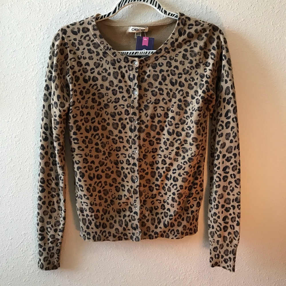 Leopard print cardigan. Size 14/16